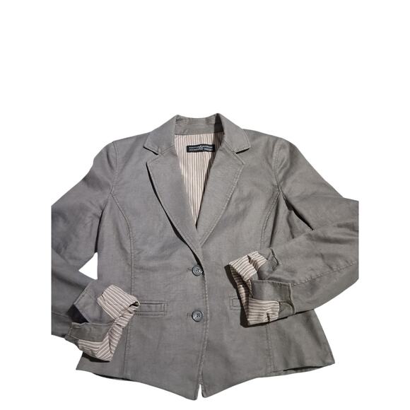 Peruvian Connection Cotton Linen Blend Women's size 6 Cropped Luxury Blazer - Picture 4 of 9